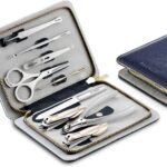 MR.GREEN Innate Luxury Manicure Set Surgical Grade Scissors Stainless nail clipper Kit full grain cow leather package Pedicure (9 in 1 Manicure Set)
