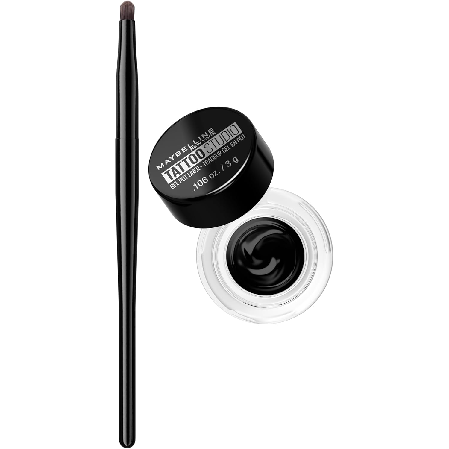 Maybelline Eyestudio Blackest Black Waterproof Gel Eyeliner, 0.106 oz. Maybelline New York Makeup Eyestudio Lasting Drama Gel Eye Liner, Blackest Black, Waterproof, 0.106 Ounce,Pack of 1