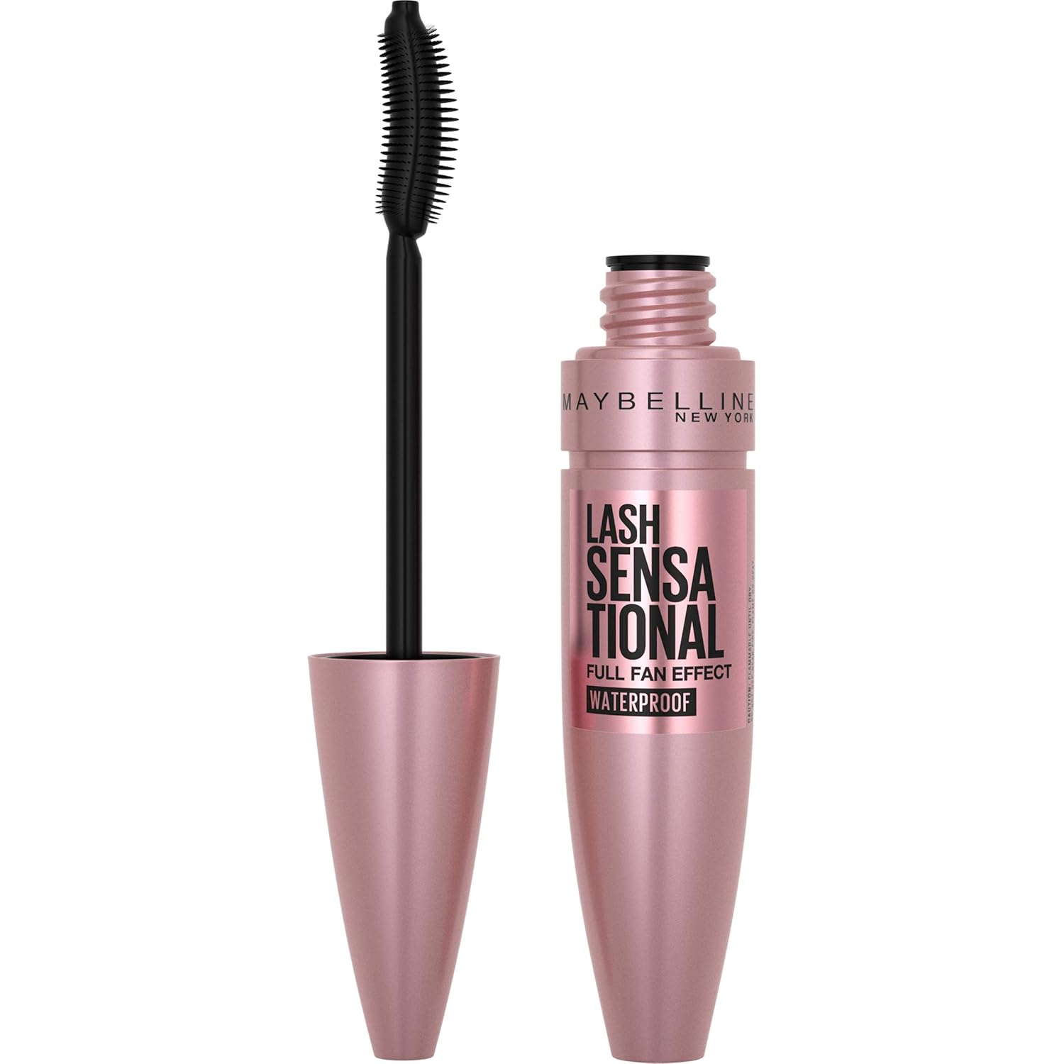 Maybelline Lash Sensational Waterproof Mascara for Full, Bold Lashes Maybelline Lash Sensational Waterproof Mascara, Lengthening and Volumizing for a Full Fan Effect,Very Black, 1 Count