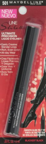 Maybelline Stiletto Precision Liquid Eyeliner, Blackest Black, 0.05 oz. - Image 2