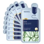 Mediheal Dermaplus Aloe Mask (10 Counts) - Daily Vegan Mask for Hydrating Skin with Panthenol & Hyaluron, Korean Self Skin Care Sheet Mask