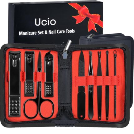 Manicure Set Men Personal Care Tools Accessories Professional Nail Clippers Pedicure Kit With Travel Case Nail Grooming Kit Gifts for Men Women