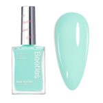 Beetles Mint Green Nail Polish - Jelly Mint, Seafoam Light Blue Green Nail Polish Quick Dry Shiny Long-Lasting Summer Nails Art Effect for Summer Salon - 0.51Fl Oz/15ML