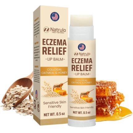 Eczema Lip Balm for Very Dry Lips – Natural Chapstick, Hydrating Lip Moisturizer for Dry Cracked Lips – Colloidal Oatmeal, Honey, Mango Butter – Gentle Sensitive Skin Soothing Lip Care – Made in USA
