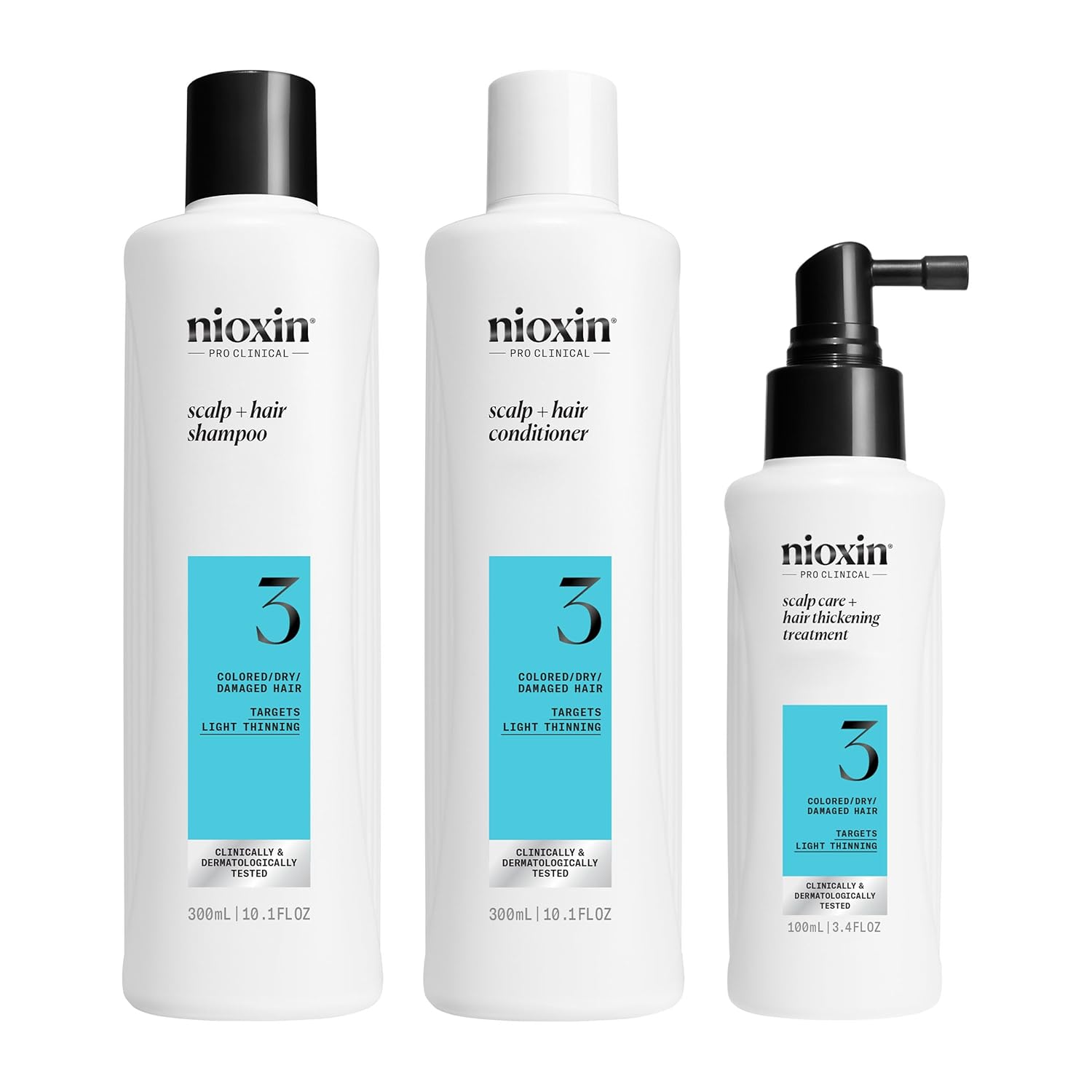 Nioxin Hair Thickness System Kits for All Hair Types Nioxin Scalp + Hair Thickening System Kits | For Natural, Colored, & Damaged Hair with Light to Progressed Thinning | Strengthen & Boost Hair Density with Niacinamide & Biotin | 3 Month Supply