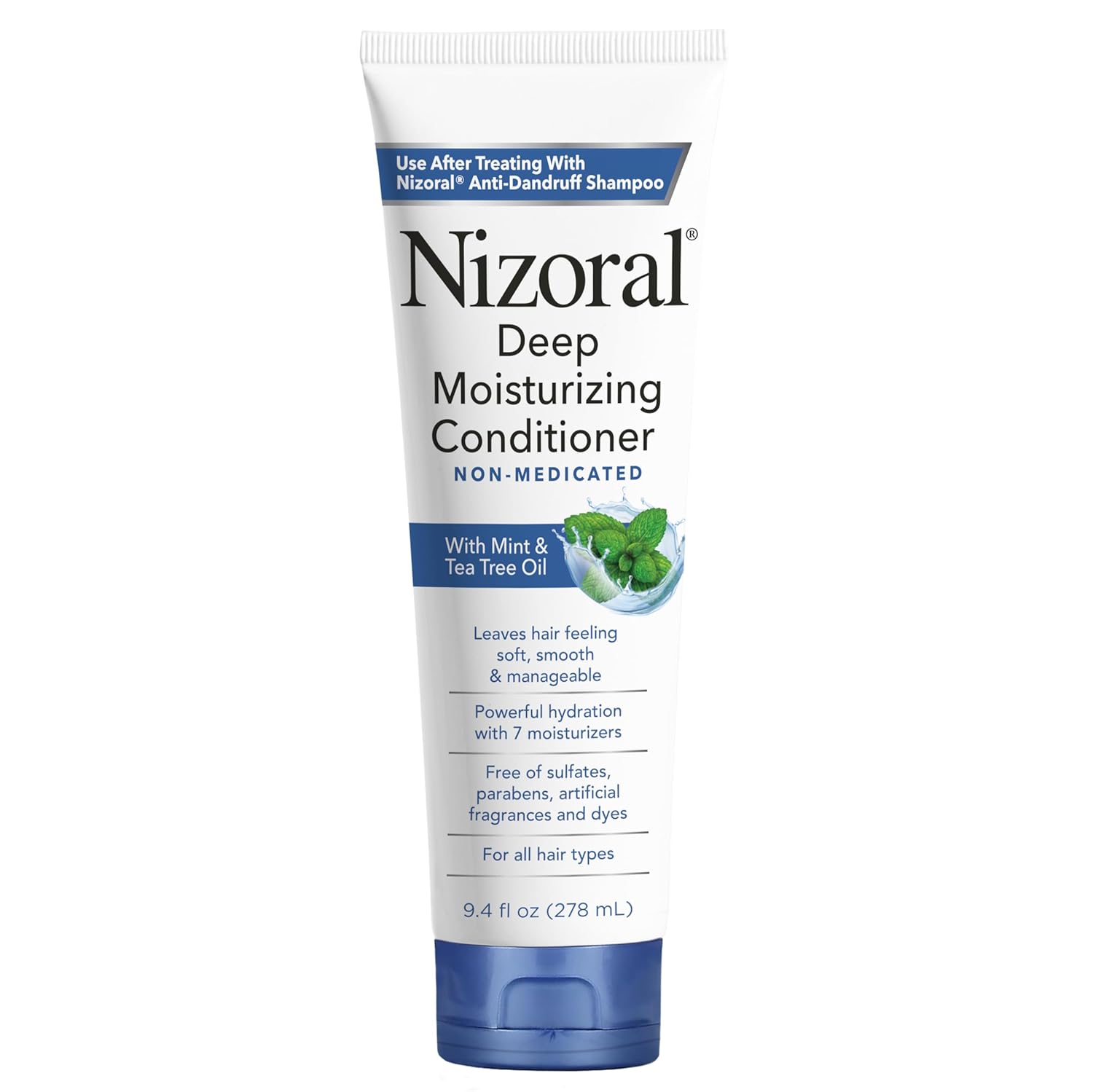 Nizoral Anti-Dandruff Conditioner with Mint & Tea Tree Oil Nizoral Deep Moisturizing Conditioner, 9.4 oz, Anti-Dandruff Conditioner with Mint & Tea Tree Oil, Sulfate and Paraben Free, No Artificial Fragrance, For All Hair Types