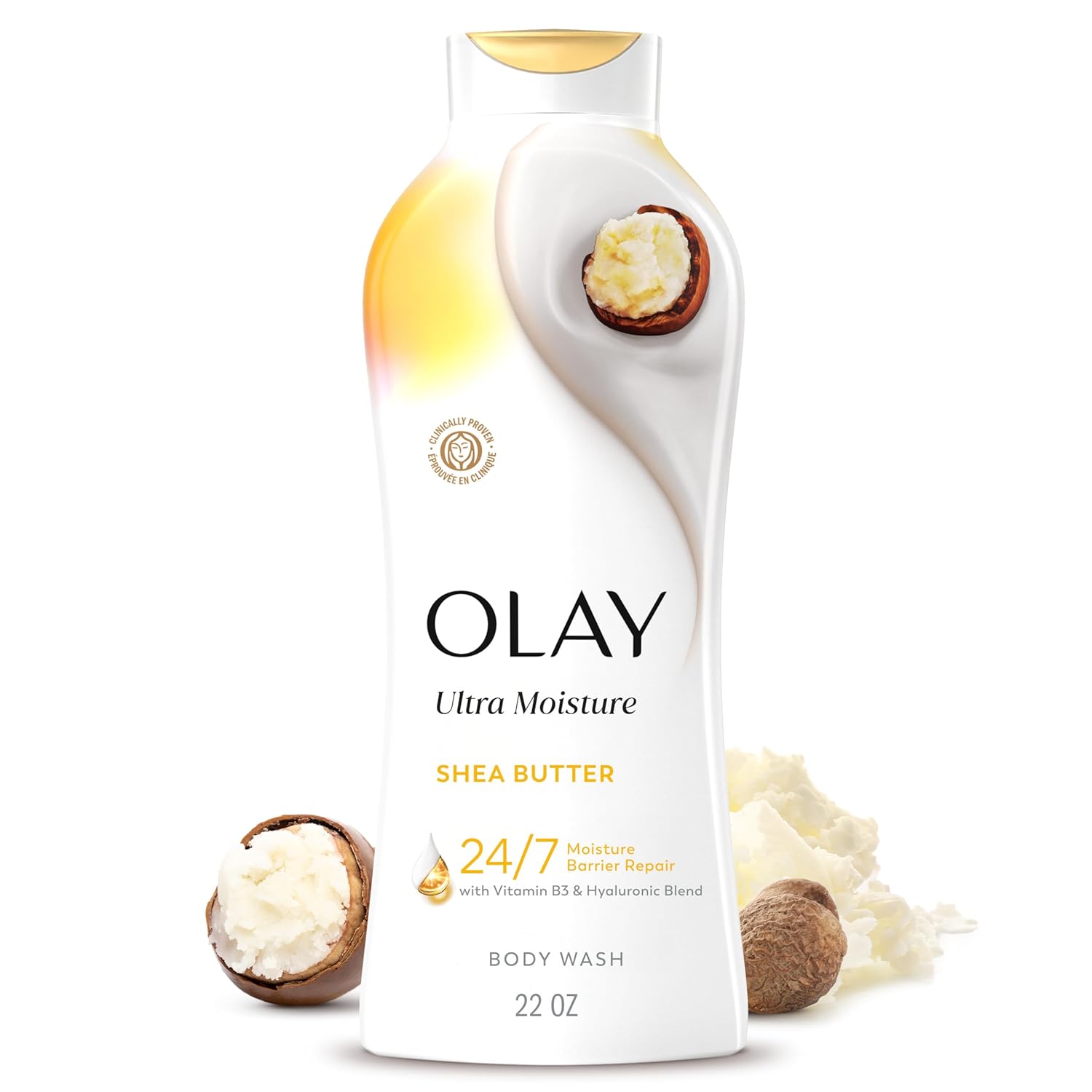 Olay Body Wash: Ultra Moisture, Hydrating, Shea Butter Scent. Olay Body Wash for Women, Ultra Moisture, 24hr Moisturizing, Hydrating & Refreshing, B3 Vitamin Complex, Free of Parabens & Phthalates, For All Skin Types, Shea Butter Scent, 22 fl oz