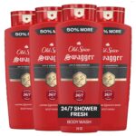 Old Spice Refreshing Body Wash for Men, 3X Defense, 24/7 Shower Fresh with Long Lasting Scent, Red Collection, Swagger with Cedarwood Scent, 24 oz (Pack of 4)