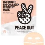PEACE OUT Overnight Bio-Collagen Recovery Mask, Overnight Sheet Mask with Vegan Collagen, Hyaluronic Acid, and Core Peptide Complex for Skin Revitalizing Hydration (1 Count)