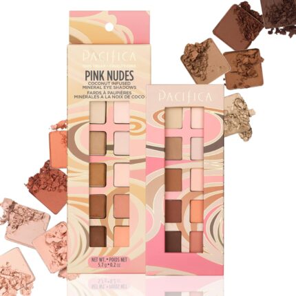 Pacifica Pink Nudes Mineral Eyeshadow Palette, 10 Neutral Shades, For Natural or Smoky Eye Look, Naked Eye Makeup, Longwearing & Blendable, Vegan, Cruelty Free Ophthalmologist Tested