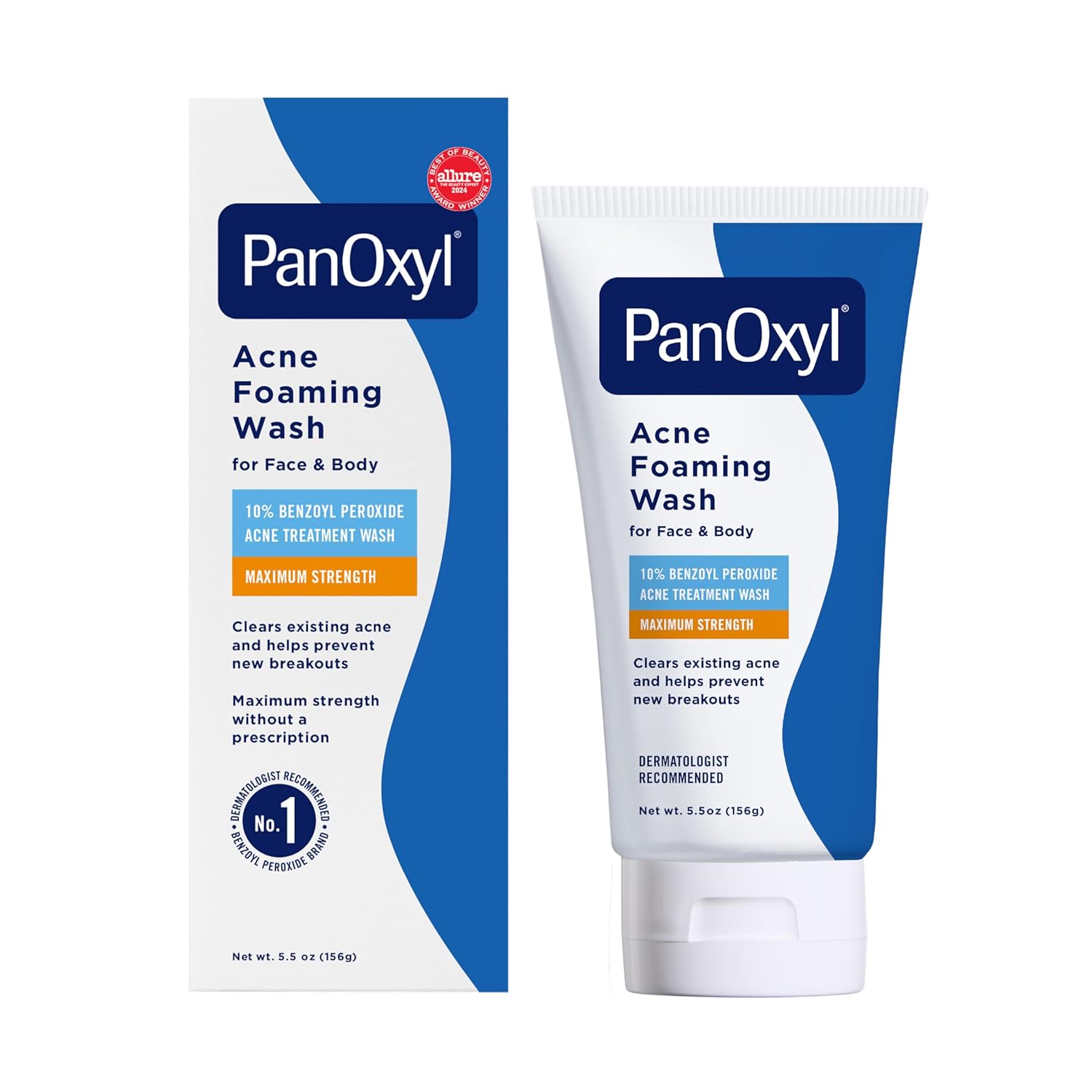 PanOxyl 10% Benzoyl Peroxide Acne Foaming Wash: Daily Maximum Strength PanOxyl 10% Benzoyl Peroxide Acne Foaming Wash, Maximum Strength, Daily Acne-Fighting Face and Body Cleanser, Face Wash to Clear, Treat and Prevent Acne Pimples and Stubborn Breakouts, 5.5 Oz Tube