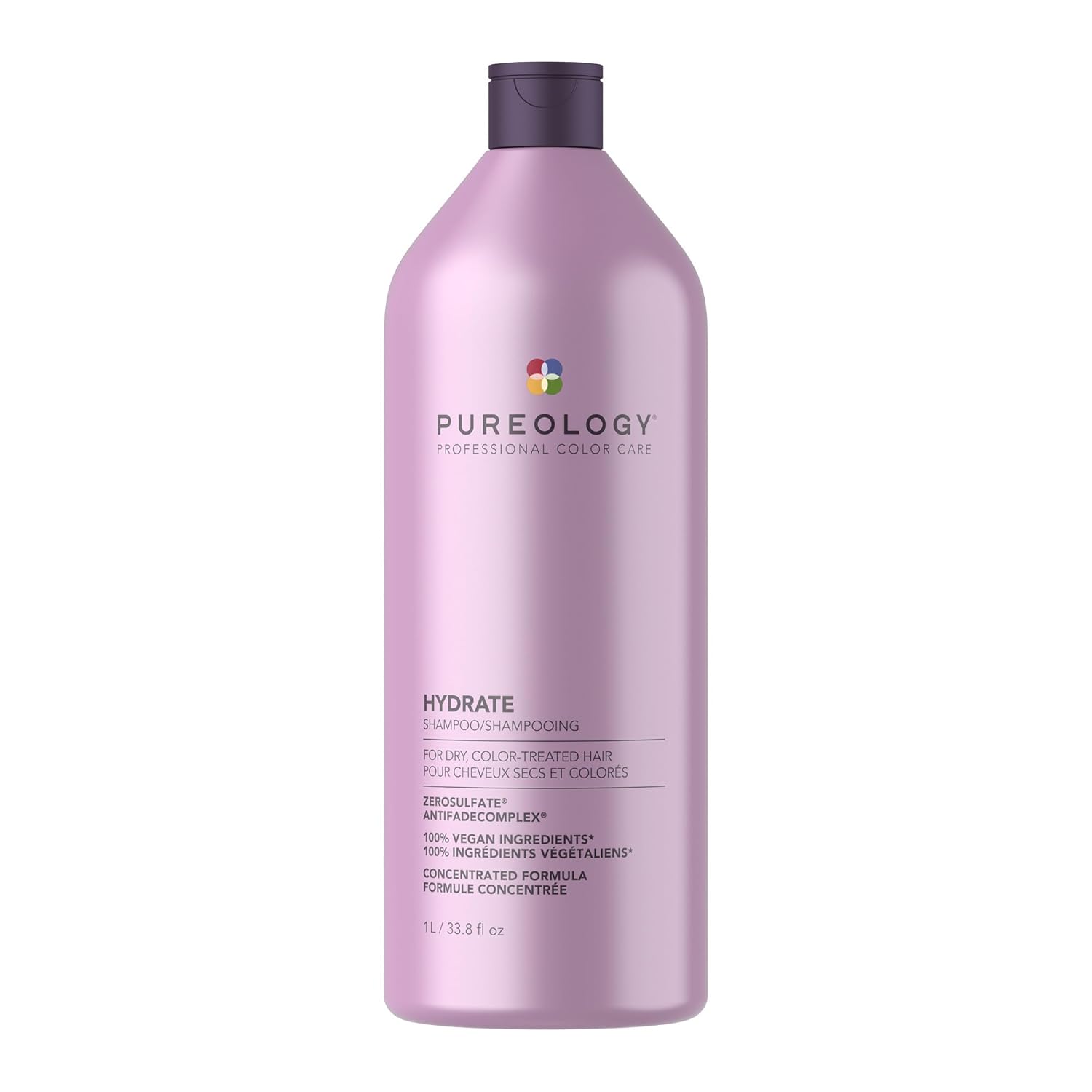 Pureology Hydrate Shampoo: Moisturizing Vegan Formula for Color-Treated Hair Pureology Hydrate Shampoo - For Dry or Color Treated Hair, Moisturizing Shampoo For Hydration & Softness, With Rose Extract & Green Tea, Vegan & Sulfate-Free
