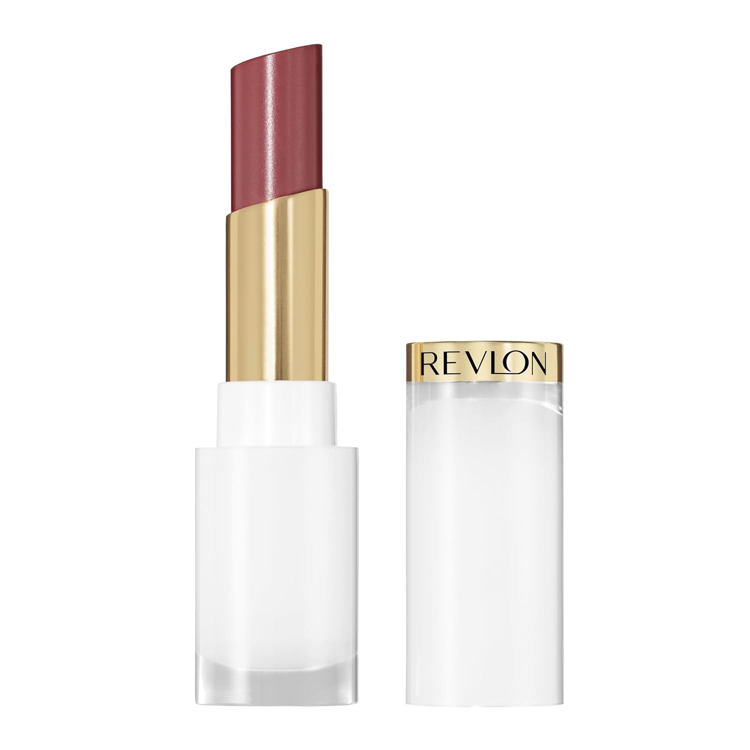 REVLON Hydrating Tinted Lip Balm with Hyaluronic Acid, Rum Raisin REVLON Super Lustrous Glass Shine Balm, Sheer Glossy Tinted Lip Balm, Hydrating Formula with Hyaluronic Acid, Aloe & Rose Quartz, 008 Rum Raisin, 0.11 oz