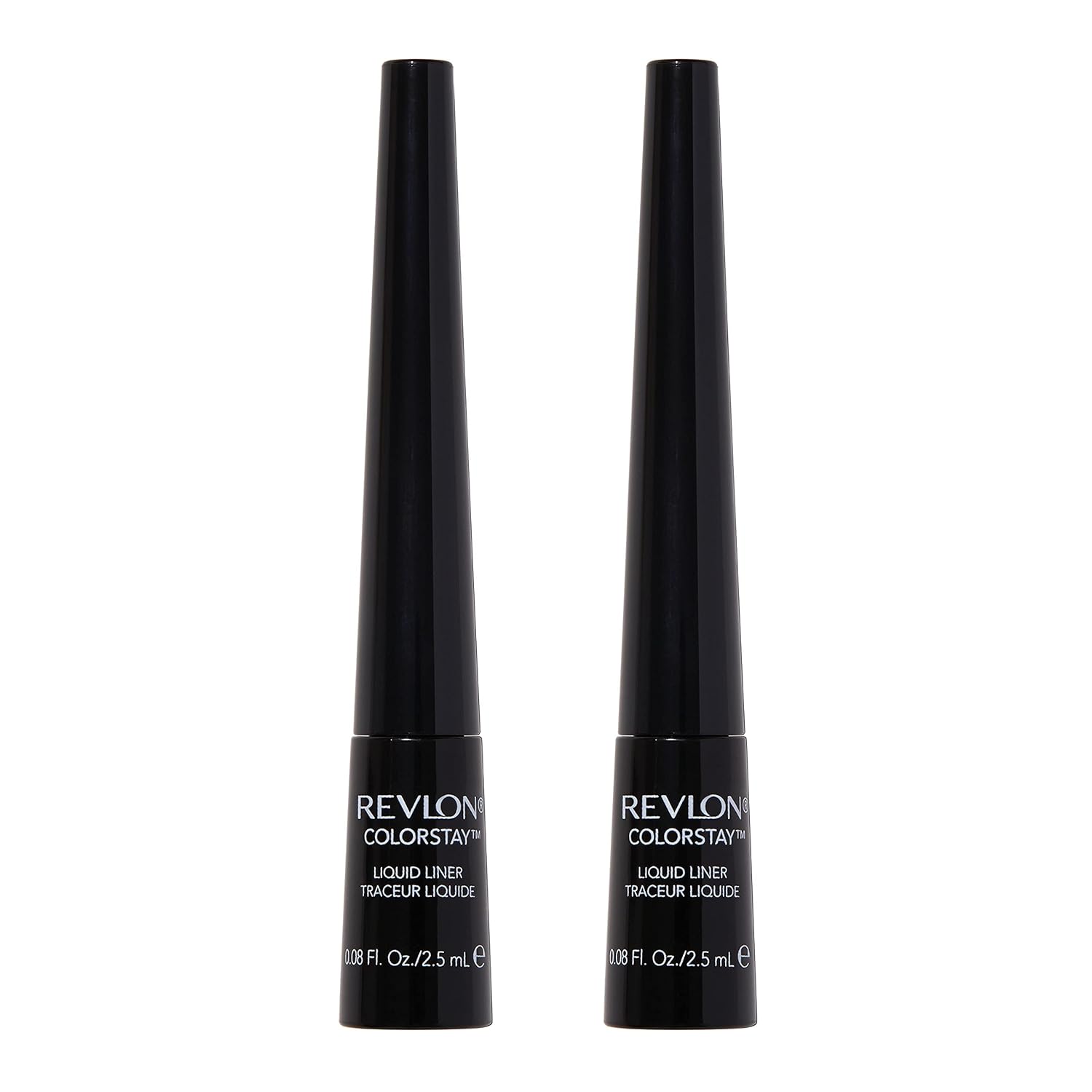 Revlon ColorStay Liquid Eyeliner, Smudgeproof, Long-lasting, Black (2-Pack) Revlon Liquid Eyeliner, ColorStay Eye Makeup, Smudgeproof, Longwearing with Ultra-Fine Tip, 251 Blackest Black (Pack of 2)