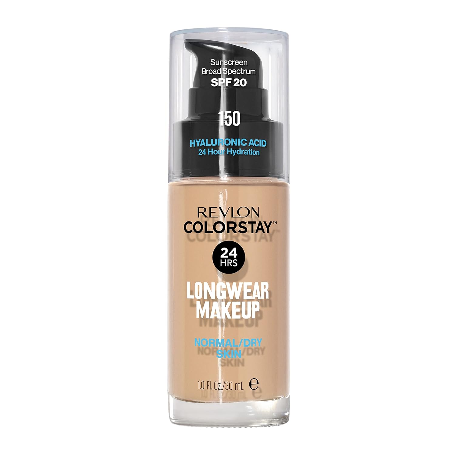 Revlon ColorStay Liquid Foundation for Normal/Dry Skin, 150 Buff Revlon Liquid Foundation, ColorStay Face Makeup for Normal & Dry Skin, SPF 20, Longwear Medium-Full Coverage with Natural Finish, 150 Buff, 1 Fl Oz