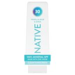 Native Mineral Sunscreen Lotion SPF 30, Vanilla Milk & Shea Scent, with 100% Mineral Zinc Oxide for Face & Body, Hawaii Compliant, Vegan, No White Cast - 7 oz