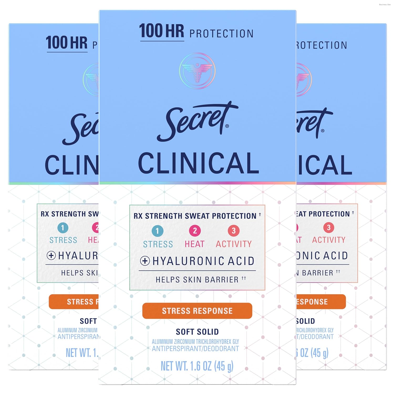 Secret Clinical Strength Deodorant: 72-Hour Stress & Sweat Protection Secret Clinical Strength Antiperspirant Deodorant for Women, Stress Response, 3X Stress & 72hr Sweat & Odor Protection, PH Balancing Minerals, Soft Solid, 1.6 oz (Pack of 3)