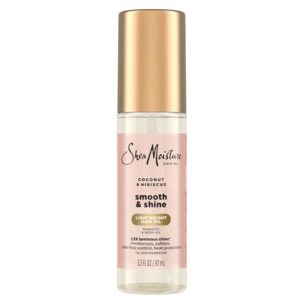 Shea Moisture Coconut & Hibiscus Smooth & Shine Oil Coconut & Hibiscus Softens And Hydrates Hair With Manketti And Coconut Oil For A Lightweight Texture 3.3 Fl Oz