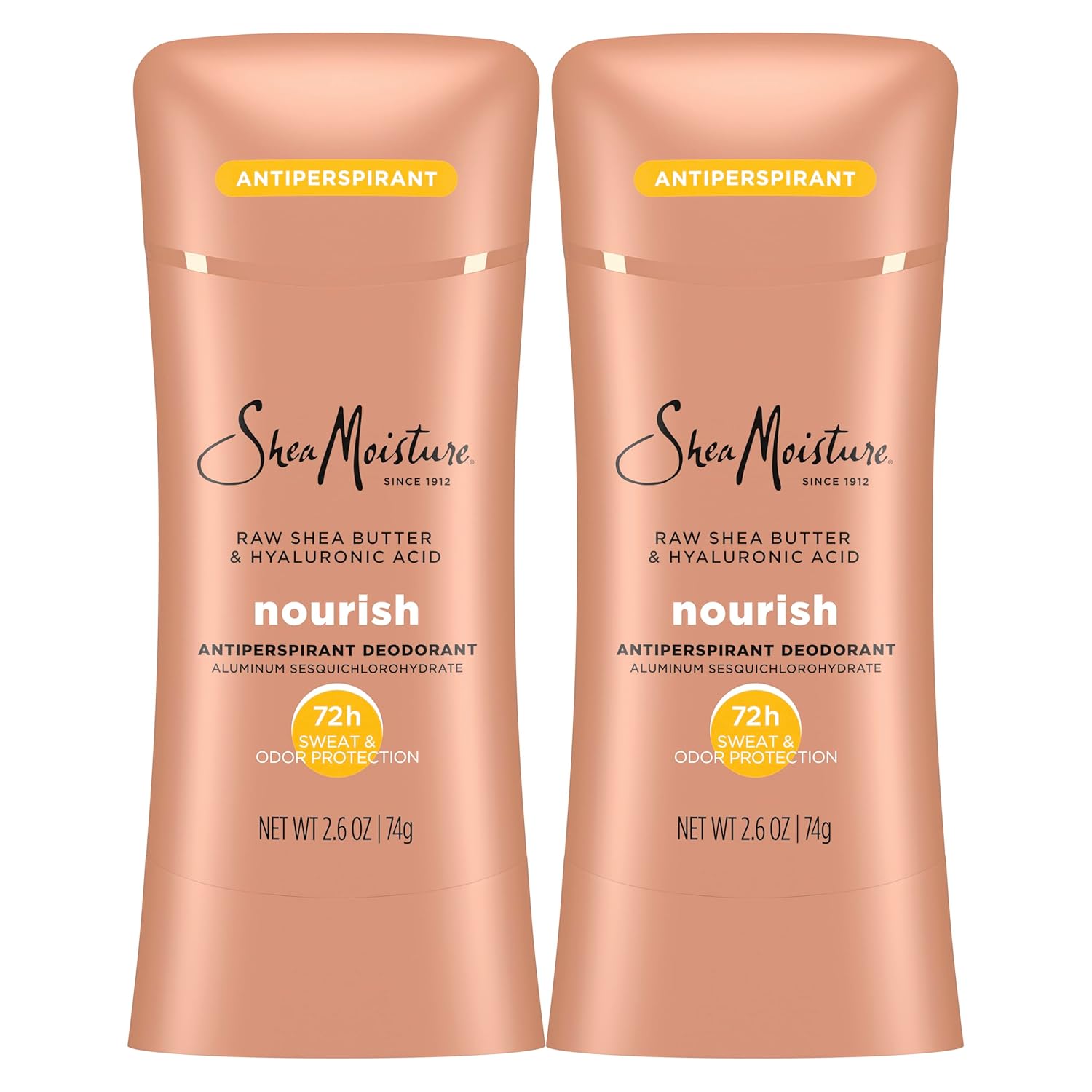 SheaMoisture 2-Pack Antiperspirant with Raw Shea & Hyaluronic Acid SheaMoisture Antiperspirant Deodorant Stick Moisturizing Raw Shea Butter & Hyaluronic Acid 2 Count for 48HR Sweat & Odor Protection with No Parabens & No Mineral Oil 2.6 oz