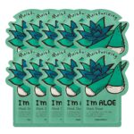 TONYMOLY I’m Aloe Sheet Mask 10-Pack – Korean Skincare Face Masks for Hydrating, Moisturizing & Vitamin-Infused Care – Soothes, Refreshes & Nourishes Skin