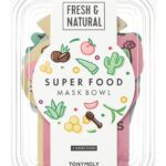 TONYMOLY Super Food Mask Bowl – Korean Skincare Sheet Face Mask Set for Hydrating, Replenishing & Revitalizing Tired Skin – Nourishing Facial Treatment with Superfood Ingredients, 0.74 oz