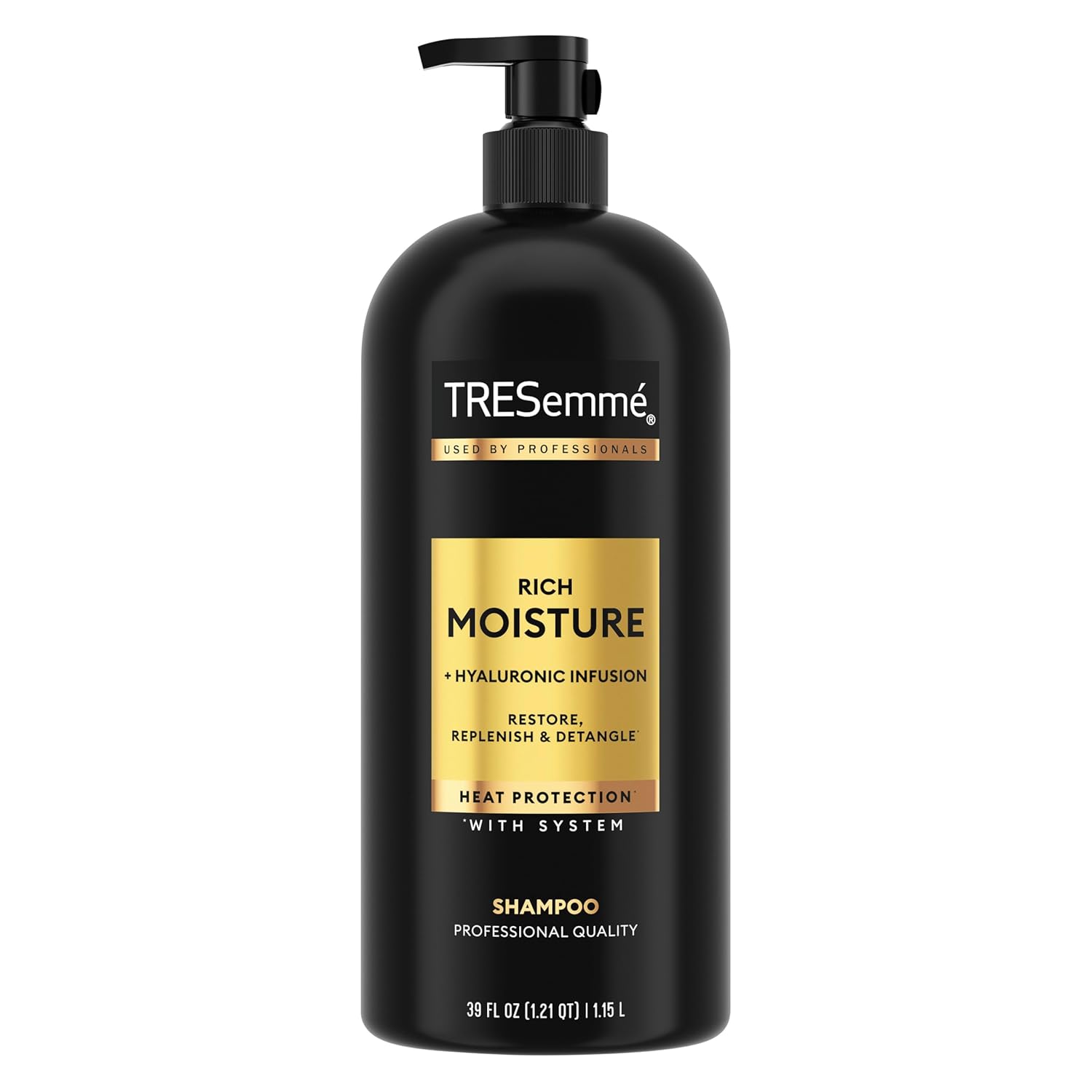 TRESemmé Hydrating Shampoo: 72-Hour Moisture for Dry Hair TRESemmé Rich Moisture Hydrating Shampoo with Pump with Up to 72H Hydration for Dry Hair, with Pro Style Technology Formula, 39 fl oz