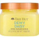 Tree Hut Dewy Daisy Shea Sugar Scrub, Exfoliating, Hydrating & Moisturizing Body Scrub with Shea Butter & Nourishing Essential Oils, Smooth & Soften Skin, 18 oz