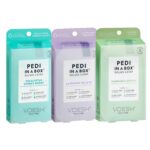 VOESH Pedi in a Box 4 Step Herb Trio - 3 Pack of Lavender Relieve, Eucalyptus Energy Boost & Herb Seed Oil Pedis, Spa Pedicure Kit, At-Home Pedicure