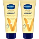 Vaseline Lotion, Intensive Care Nourishing Moisture 2-Pack – Moisturizer with Oat Extract + Ultra-Hydrating Lipids for Healing Extremely Dry Skin, 3.4 Oz Ea