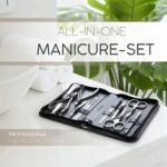 12-Piece Professional Manicure Set with Leather Case & Tools - Image 2