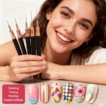 Nail Art Kit: Tape, Pens, Dotters, and Brushes Included - Image 2