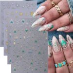 Bohemian Nail Art Stickers: Metallic 5D/3D Designs, 9 Sheets - Image 3