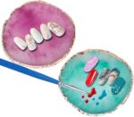 2-Piece Resin Nail Art Palette with Gold Edge Holder - Image 2