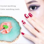 2-Piece Resin Nail Art Palette with Gold Edge Holder - Image 5