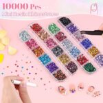 10,000 Colorful Flatback Resin Rhinestones for Nail Art. - Image 2