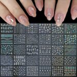 90 Sheets Holographic Silver Nail Art Stickers with Tweezer - Image 2