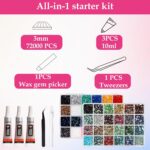 48-Color Flatback Rhinestones with Glue for Crafting Kit - Image 2