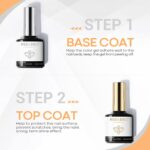 Modelones 2 PCS Clear Top & Base Coat Set for DIY Manicure - Image 4