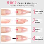 CANNI Soft Pink Rubber Base Gel for Stronger Nails, 9ml - Image 2