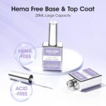 GELLEN 20ml Hema-Free Gel Base and Top Coat Set - Image 2