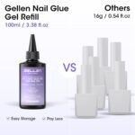 GELLEN 4-in-1 Gel Nail Glue Refill - 100ml, UV Cured. - Image 5