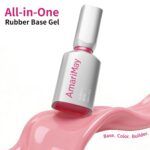 Peach Pink Color Rubber Base Builder Gel, 15ml, 3-in-1. - Image 2