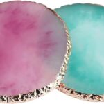 2 Pcs Resin Nail Art Palette, Nails Art Painting Palettes Gold Edge Nail Holder Nail Art Display Board
