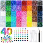 40000Pcs 40 Colors Jelly Rhinestones for Bedazzling,Mix Colors Bedazzling Kit with Rhinestones,3MM SS10 Colorful Resin Flatback Gems kit with Complete Tools for Crafting, Nail Art, Shoes, Books