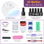 60-Piece JODSONE Gel Nail Kit with UV Light and Base Coat - Image 2