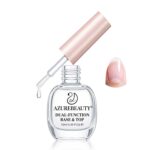 AZUREBEAUTY 2-in-1 Base & Top Coat Nail Polish, Clear Strengthener, Quick-Dry, High-Gloss Shine, Streak-Free, Gentle Formula for Easy At-Home Manicures | Quick Dry Top Coat & Base Coat, High Gloss Long Lasting No Chip Shield, Nail Hardener for Weak Nails for Women 10ml