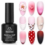 Beetles Matte Gel Top Coat for Gel Polish,15ML Chrome Proof Matte Top Coat No Wipe Powder-Resist Finish for Detail Chrome Powder Painting and Long Lasting Nail Gifts for Women