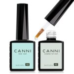 CANNI 2 Pcs No Wipe Gel Top Coat and Base Coat Set- High Gloss Shiny Long Lasting Base Top Coat Gel Nail Polish, Nail Art Home and Professional Manicure