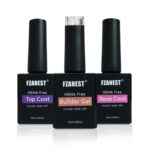 FZANEST Hema-free Builder with Gel Top and Base Coat, 15ml 3Pcs Gel Nail Kit for Nail Thickening Apex Building Extension Long Lasting Nail Protection Soak Off Led UV Glossy Gel