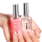 GELLEN Clear Nail Polish Base Top Coat, Clear Pink Base Coat & Shine No Wipe Top Coat Strengthen Thin Damaged Natural Nails, Quick Dry Sheer Regular Nail Polish Non UV Gel, Toxin TPO & HEMA Free